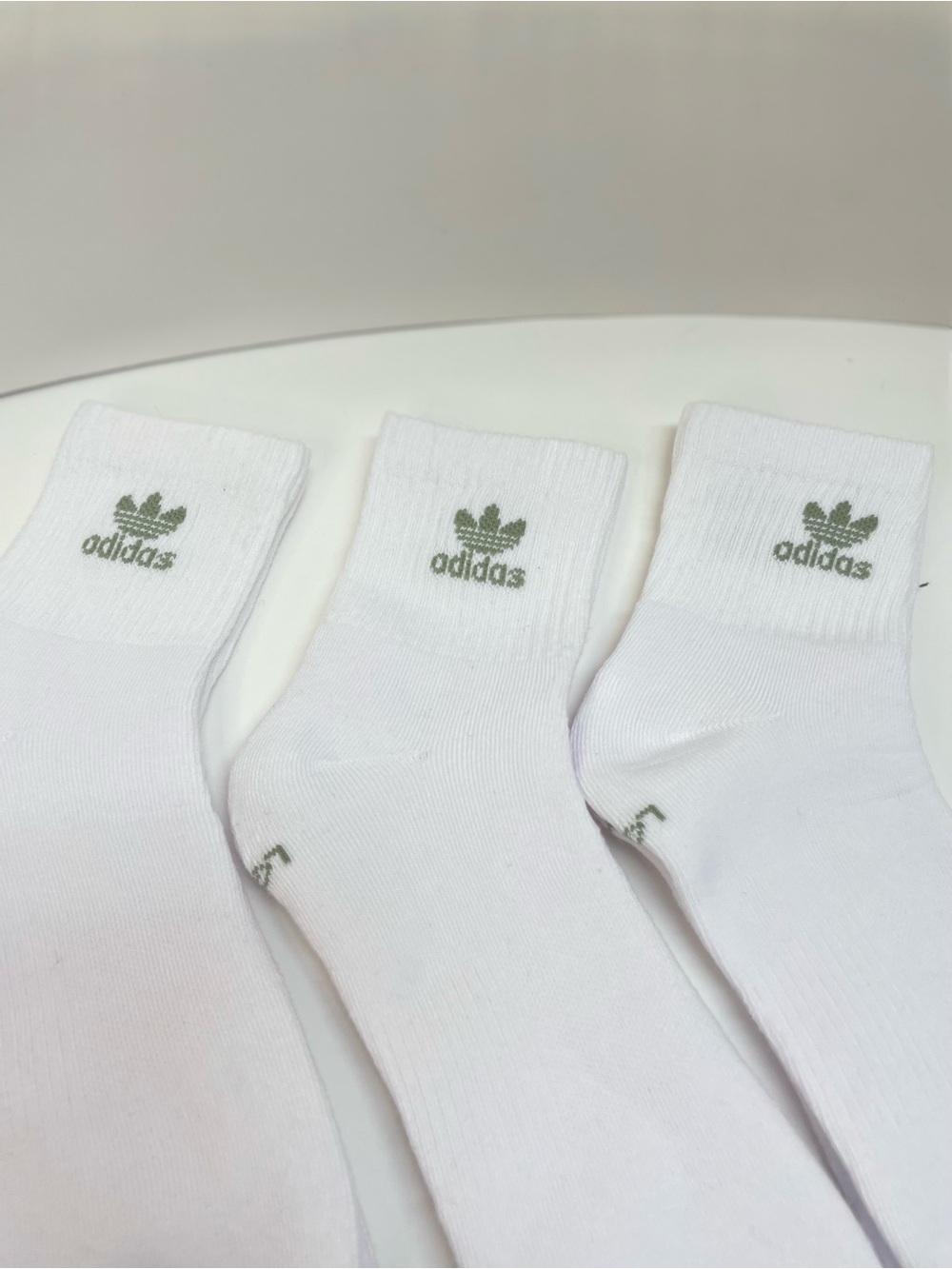 Adidas White Crew Socks with  Logo - Unisex Athletic Socks Set of 3